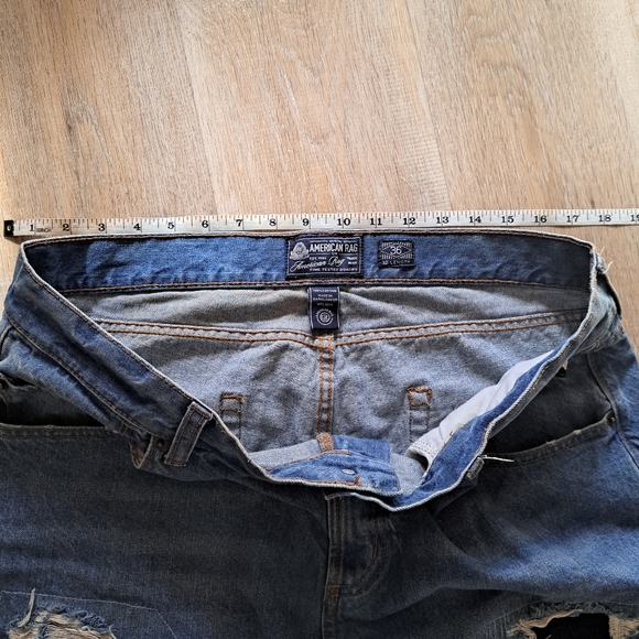 American Rag CIE Blue Denim Jeans Distressed Men's Size 36W 32L 100% Cotton - Picture 5 of 12